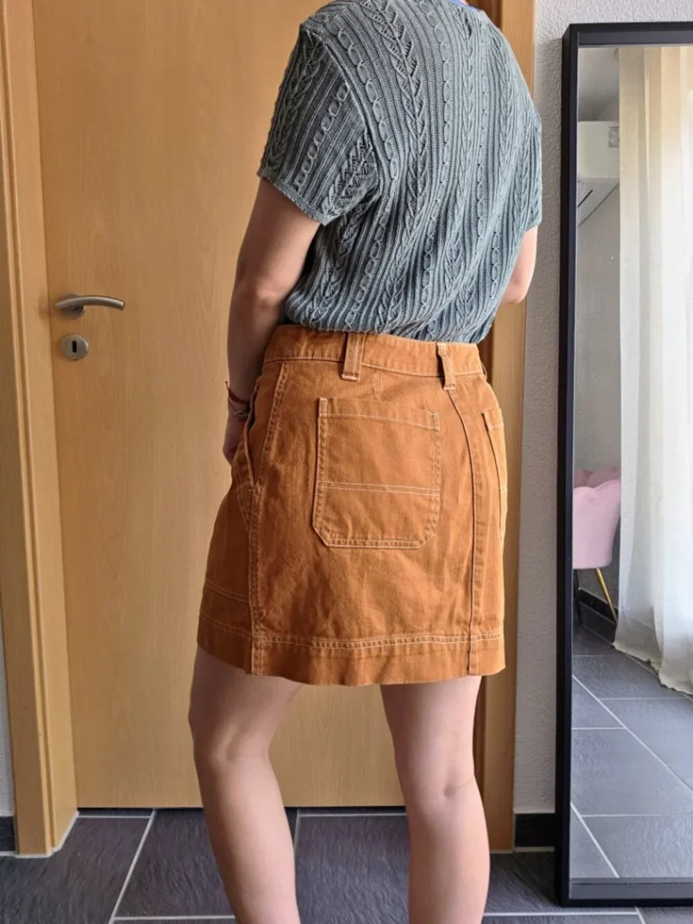 Old Navy Rust Brown Sly Fox Utility Cargo Carpenter Mini Skirt Size 4
